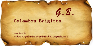 Galambos Brigitta névjegykártya